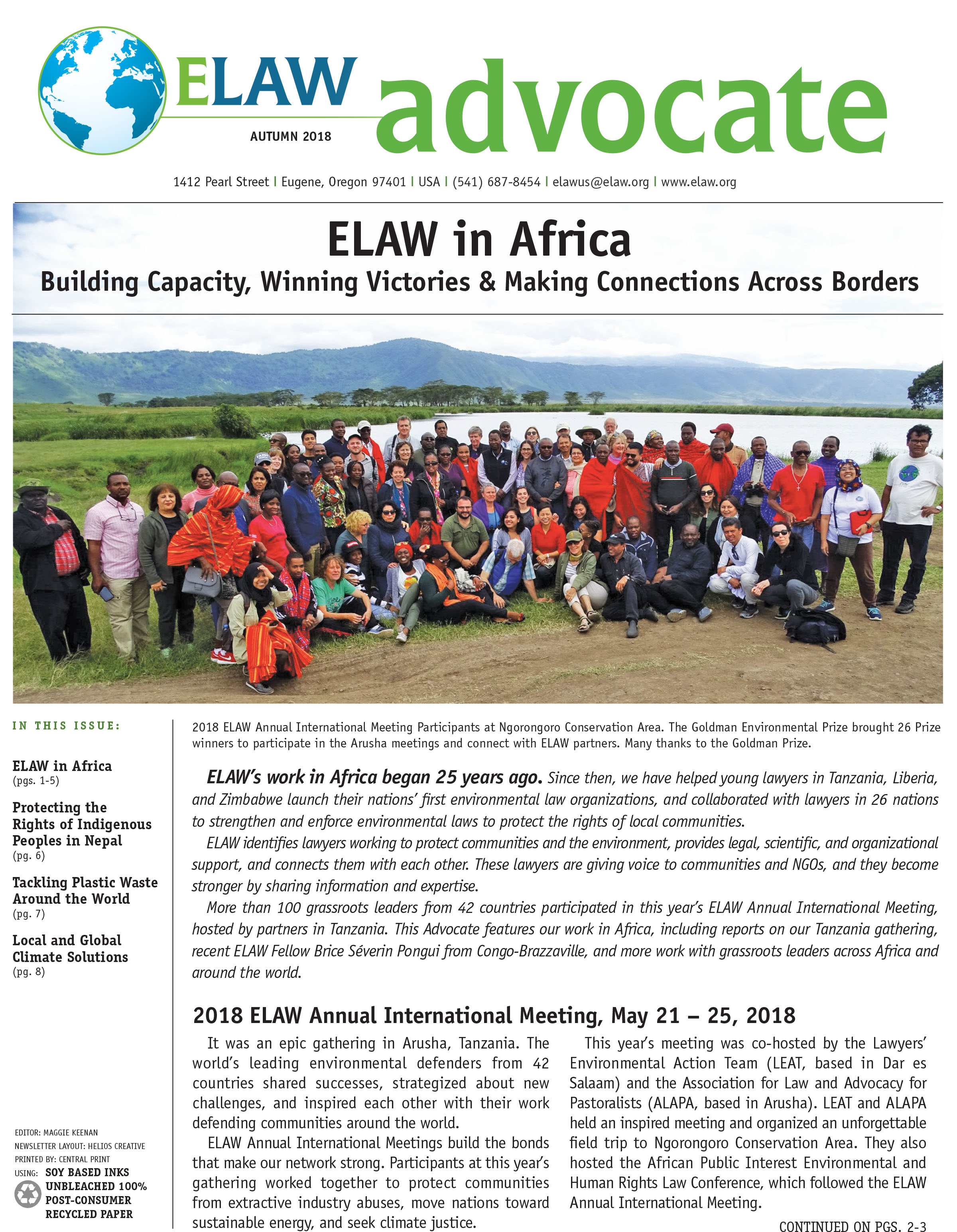 ELAW 2018 Advocate