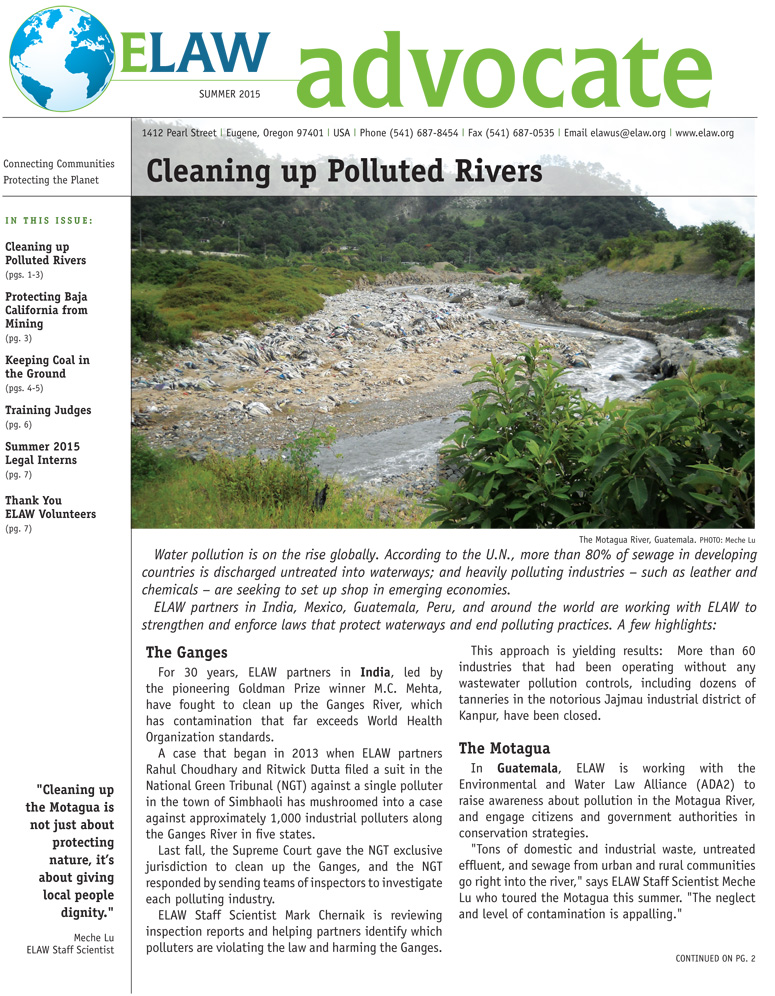 ELAW Advocate Summer 2015