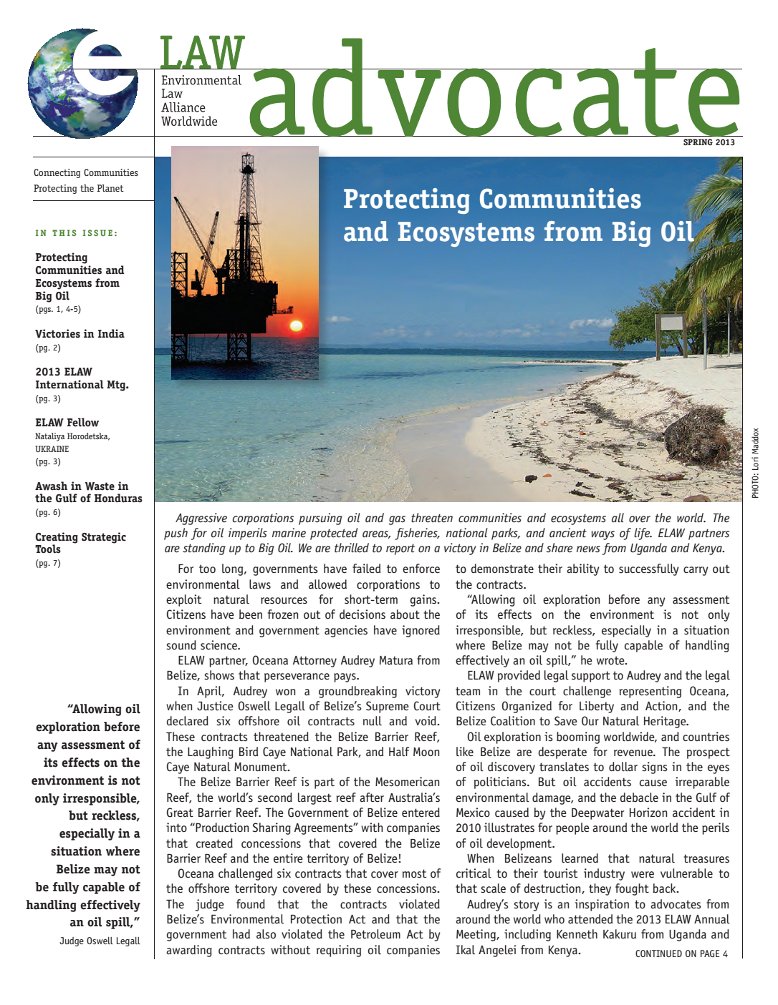 Protecting Communities and Ecosystems from Big Oil, Spring 2013