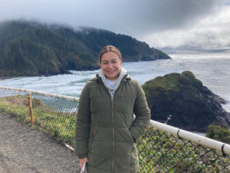 ELAW Fellow Viridiana Maldonado at Heceta Head Lighthouse State Scenic Viewpoint, on the Central Oregon Coast.