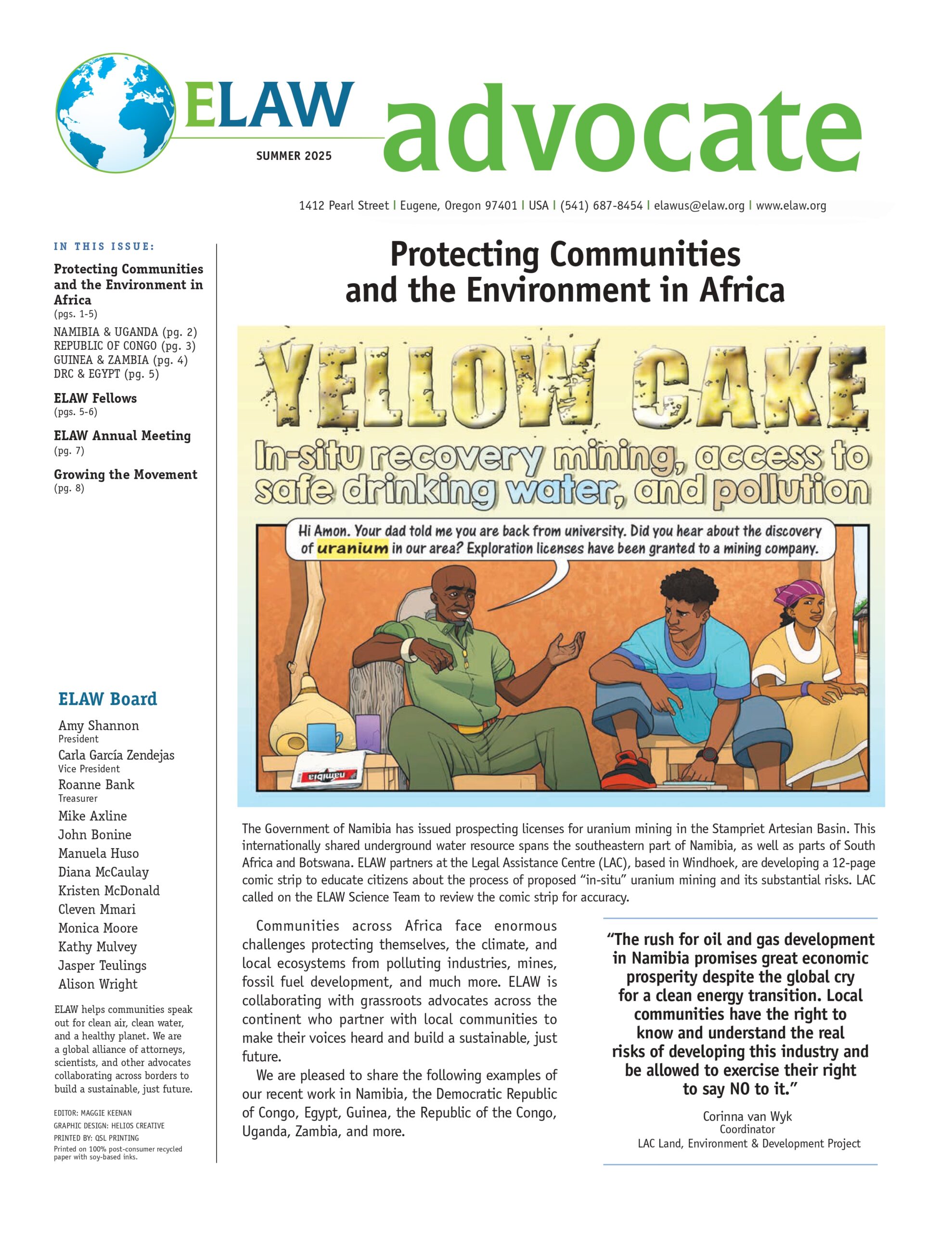 Protecting Communities and the Environment in Africa