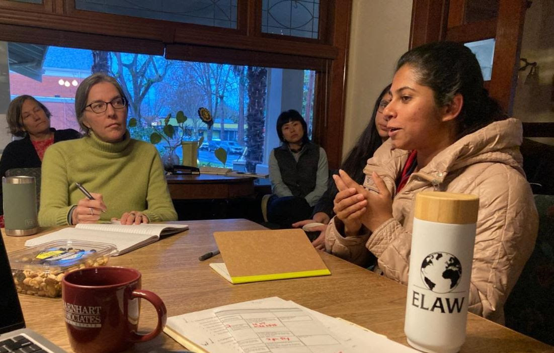 ELAW Fellow Samadhi Hansani (right) meets with the ELAW Team.